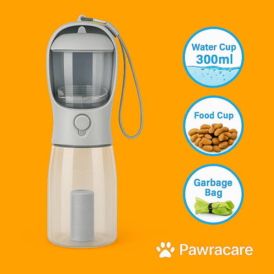 3 - in - 1 Leak - Proof Pet Water Bottle – Feeder, Drinker & Poop Dispenser - PawraCare