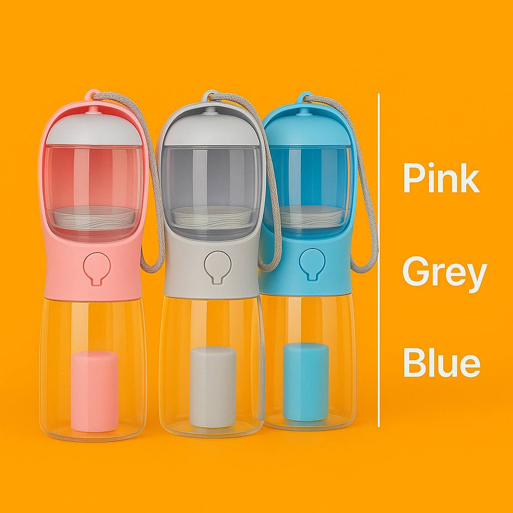 3 - in - 1 Leak - Proof Pet Water Bottle – Feeder, Drinker & Poop Dispenser - PawraCare